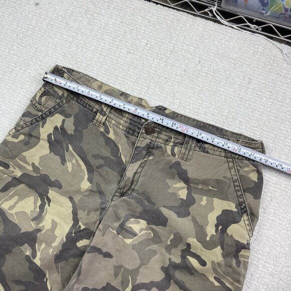 Y2K Point Zero Cargo Shorts Baggy Camo Military Green Tech Pants Men Skater Read - Picture 7 of 14